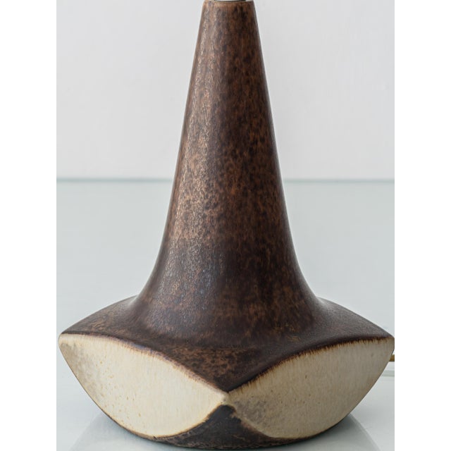 Michael Andersen & Son Danish Modern Stoneware Table Lamp with New Pleated Lampshade from Michael Andersen & Søn, 1960s For Sale - Image 4 of 18