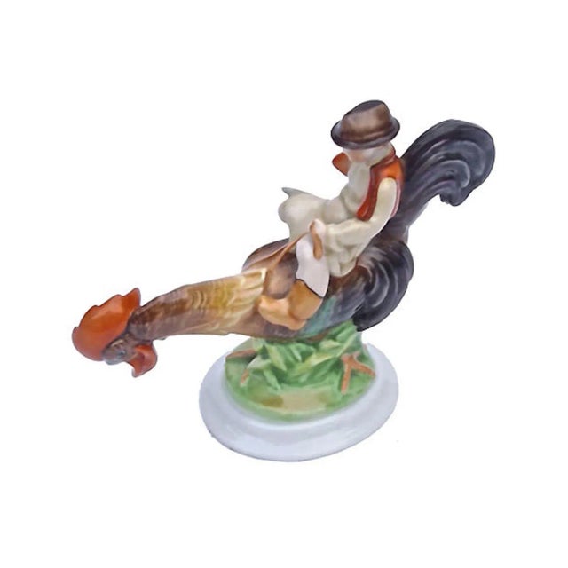 Figurative 20th Century Herend Boy Riding a Rooster Figurine For Sale - Image 3 of 6