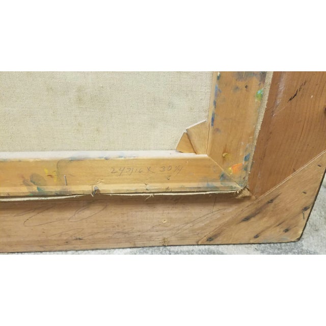 Green Early 20th Century "The Madonna" Figurative Abstract Oil Painting by Irving Amen, Framed For Sale - Image 8 of 13