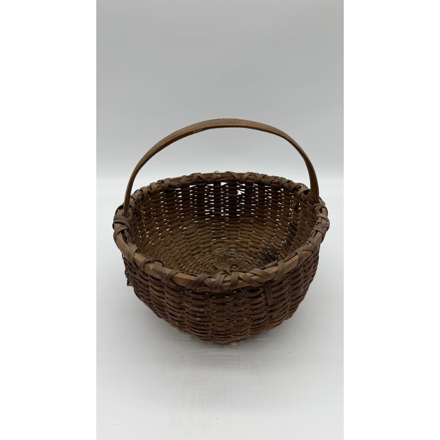 Avery Fine Antique Pennsylvania Folk Art Woven Split Oak Basket, 19th Century For Sale - Image 4 of 18