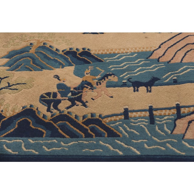 Late 20th Century Antique Chinese Pictorial Baotou Rug, 02'01 X 04'02 For Sale - Image 5 of 10