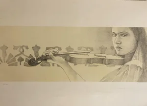 Paolo Giorgi - the Violin - Original Lithograph - 1986