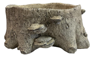 Small Faux Bois Cement Planter