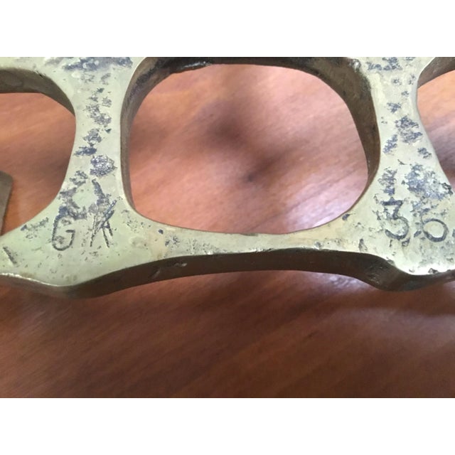 Vintage Brutalist Brass Candleholder For Sale - Image 4 of 5