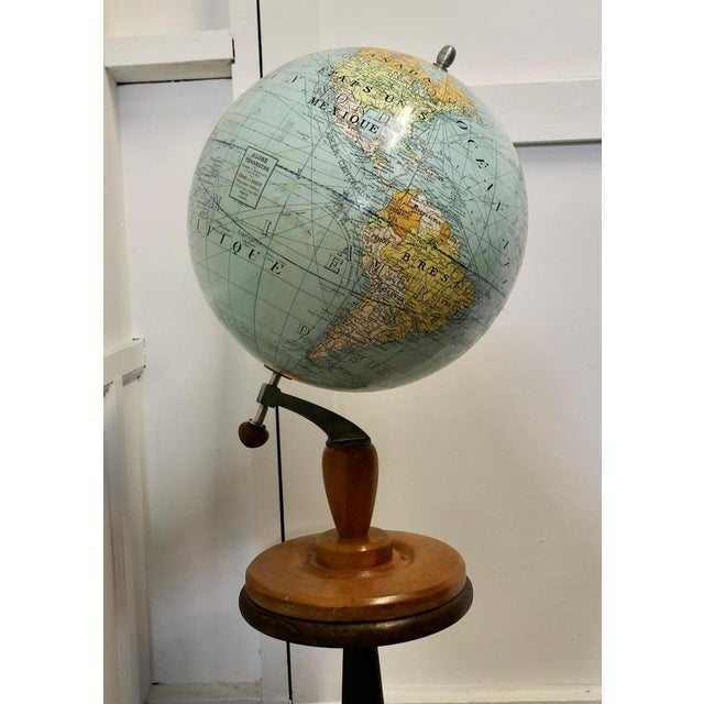 1930s Large French Terrestrial Globe by Girard Et Barrère, 1930s For Sale - Image 5 of 12