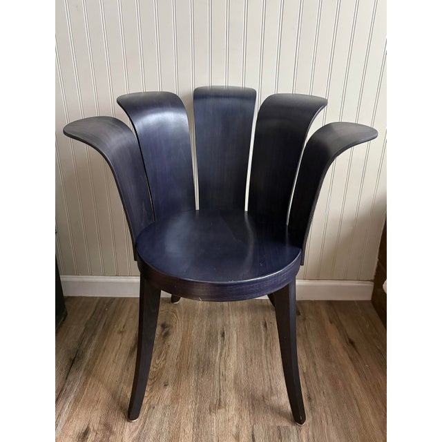Ebony Vintage King Harold Bentwood Flower Chair Miro Harold Ebonized Ink Black 80s VTG For Sale - Image 8 of 12
