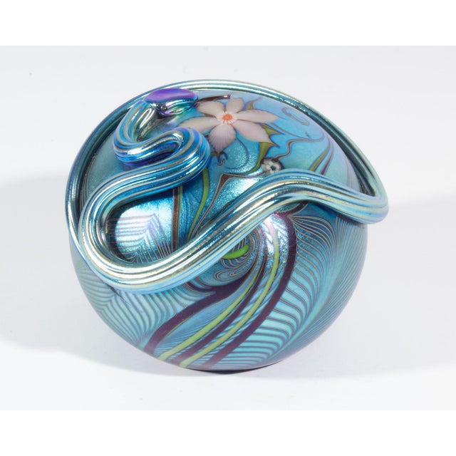 1979 Iridescent Art Glass Snake Paperweight by Orient & Flume For Sale - Image 4 of 8