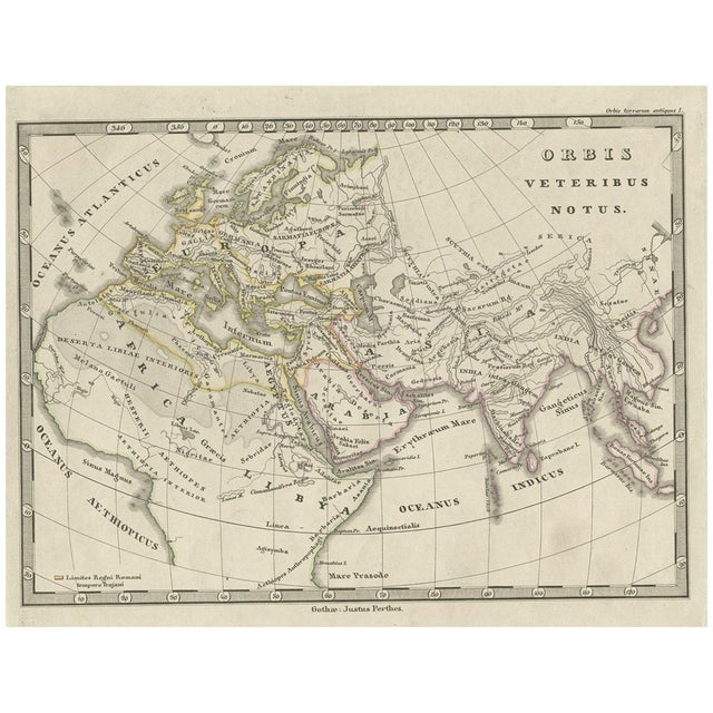 Antique Map of Europe and Part of Asia and Africa, 1848 For Sale
