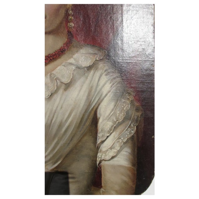 Queen Anne Early 19th British Provencial Portrait on Canvas For Sale - Image 3 of 12