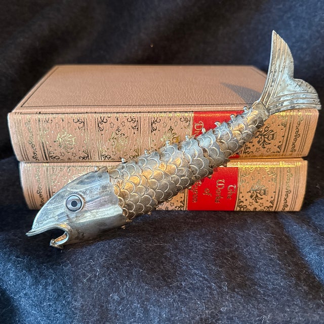 Coastal Articulated Silver Tone Fish Opener For Sale - Image 3 of 6