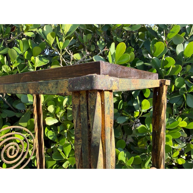 Vintage 76” Postmodern Sculptural Iron Etagere With Spiral Motifs For Sale In Naples, FL - Image 6 of 11