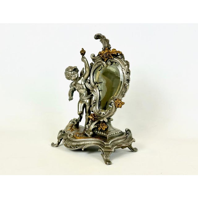 French Louis XV Style Table Mirror with Cherub, 19th Century For Sale - Image 11 of 15