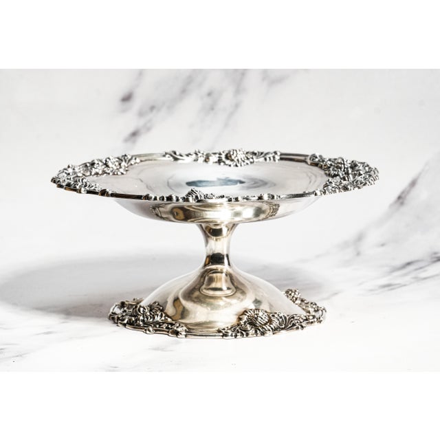 A refined expression of early 20th-century American silverwork, this circa 1915 sterling silver tazza pedestal centerpiece...