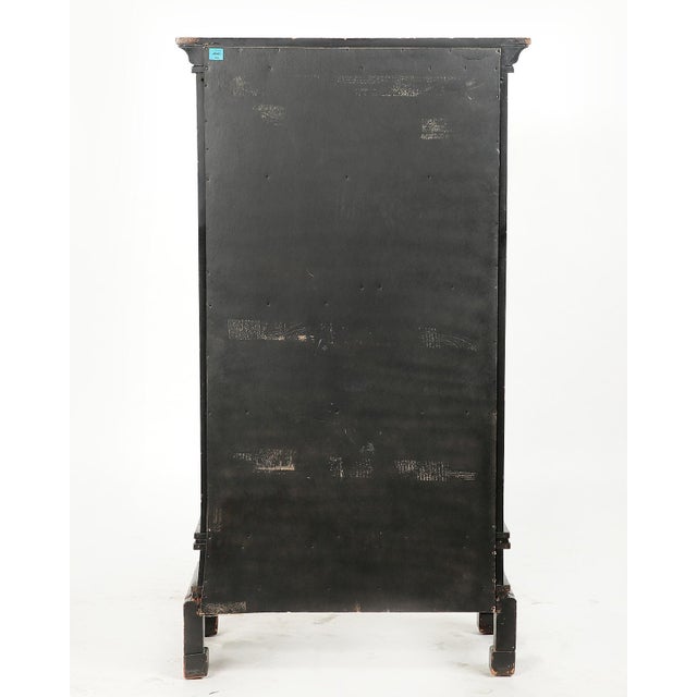 Chinoiserie Black Lacquer Bookcase Display Cabinet | Chairish