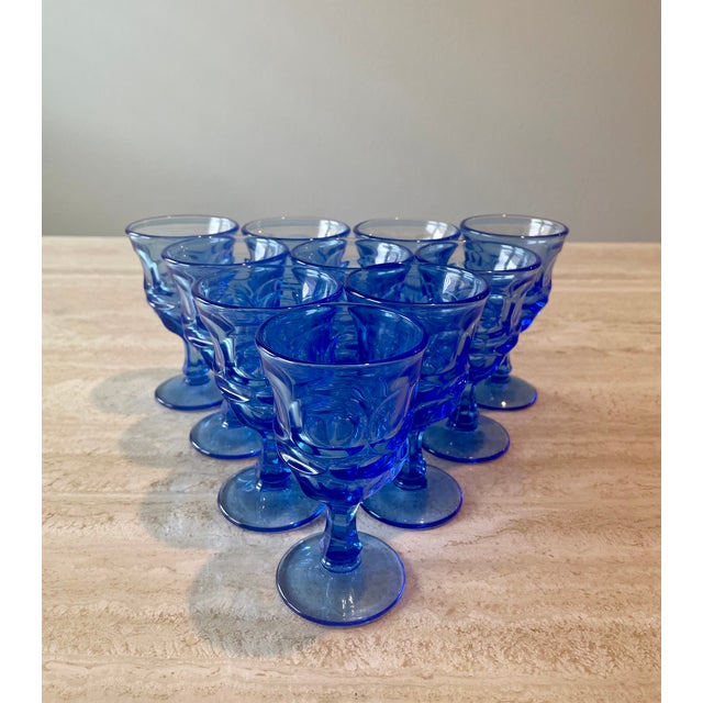 Blue Fostoria Cordial Glasses Chairish