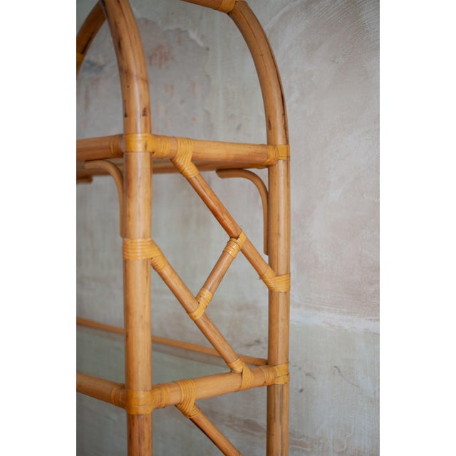 Vintage Arched Bamboo Bookcase, 1970s For Sale - Image 4 of 9