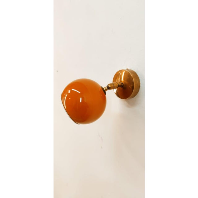 Adjustable Sconce with Orange Metal Dome For Sale - Image 12 of 12