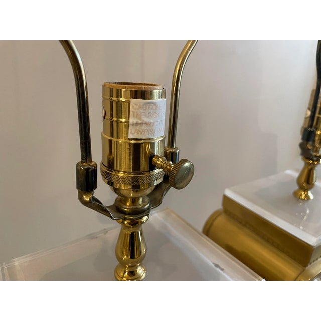 Vintage Oversized Brass and Crystal Lamps- a Pair For Sale - Image 9 of 11