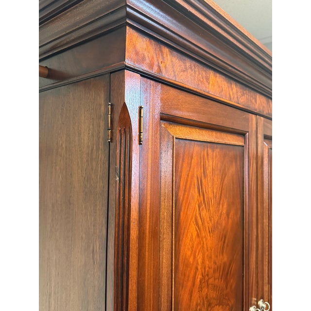 Ethan Allen “Newport” Collection Figured Mahogany Armoire For Sale - Image 12 of 12