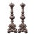 Pair of Mid-Century Italian Carved Silver-Leaf Pricket Candlesticks For Sale
