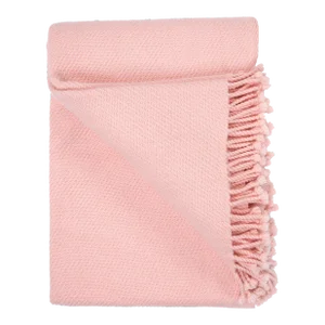 Contemporary Bellani Merino Sofa Throw Blanket, Solid Pink Fringe Soft