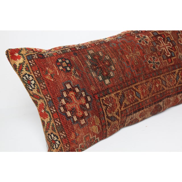 Brown Antique Oriental Handmade Tribal Rug Pillow Cover -16'' X 34'' For Sale - Image 8 of 10
