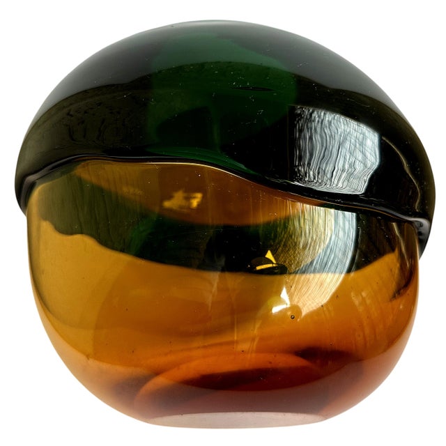 Amber Late 20th Century Sculptural Multicolor Handblown Art Glass Vase – Murano Style For Sale - Image 8 of 12