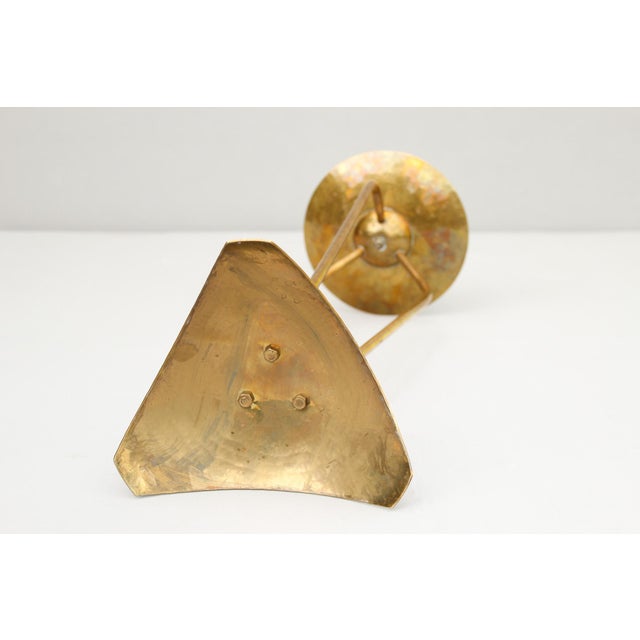 1930s Bauhaus Floor Candleholder in Brass by Alfred Schäfter, Germany, 1930 For Sale - Image 5 of 10