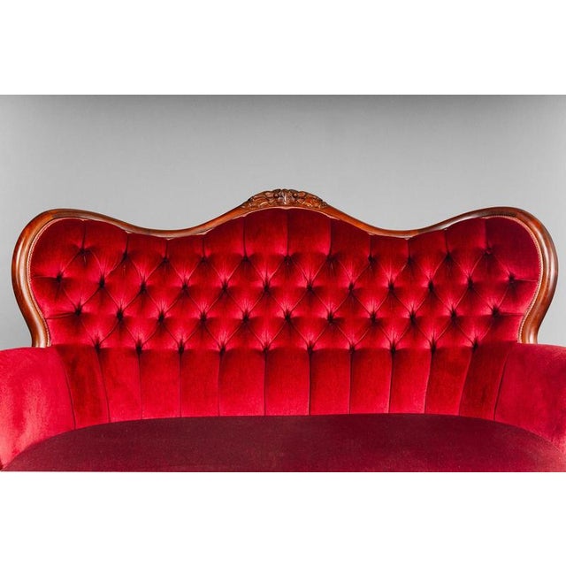 Vintage Baroque-Style Velvet Sofa For Sale - Image 12 of 18