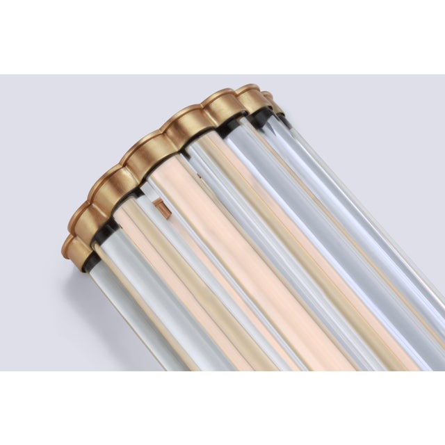 Visual Comfort Chapman & Myers for Visual Comfort Signature Kean 14" Sconce in Antique-Burnished Brass with Clear Glass Rods For Sale - Image 4 of 5