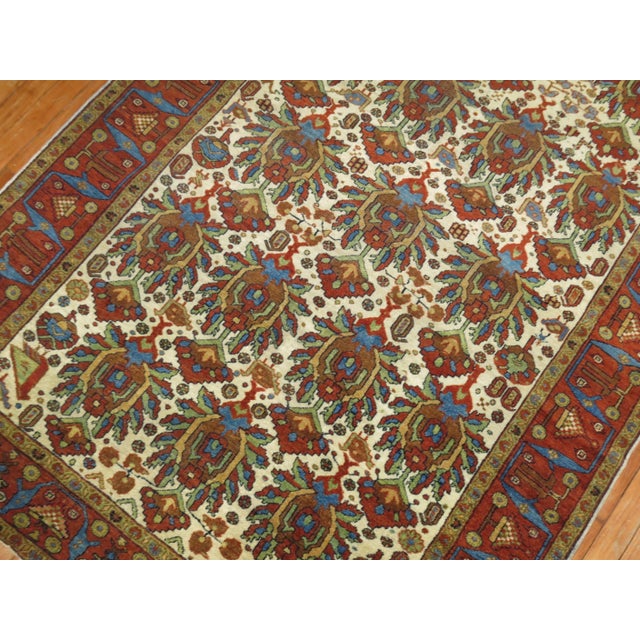 Zabihi Collection Northwest Persian Ivory Rug For Sale - Image 4 of 7
