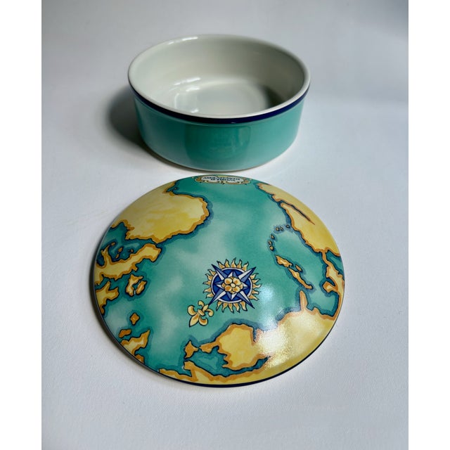 Tiffany & Co. Porcelain "World Discovery" Covered Box For Sale - Image 11 of 16