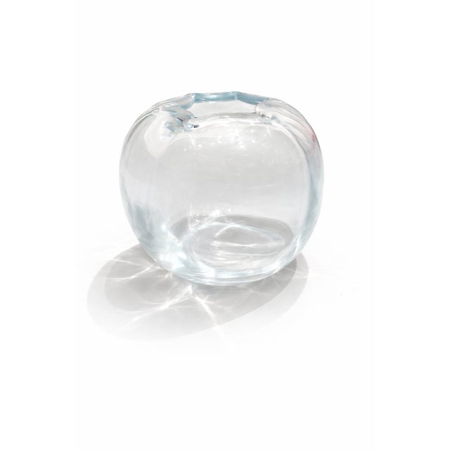 Turquoise Vintage Crystal Stella Polaris Vase by Vicke Lindstrand for Orrefors, 1970s For Sale - Image 8 of 8