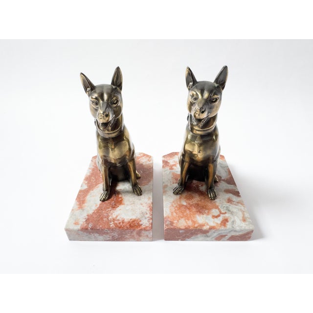 Art Deco Pair of French Art Deco Dog Bookends, Signed Jamar, C. 1930 For Sale - Image 3 of 18