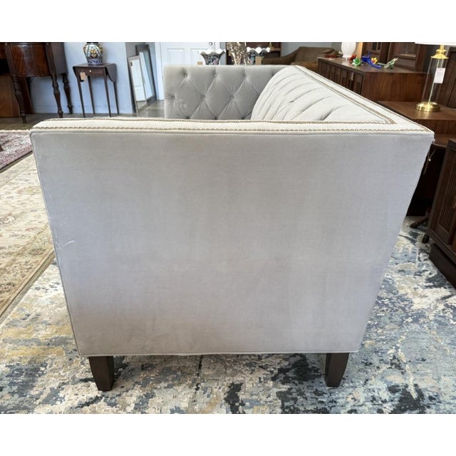 Stickley Greige Upholstered and Tufted Draper Sofa For Sale - Image 11 of 18
