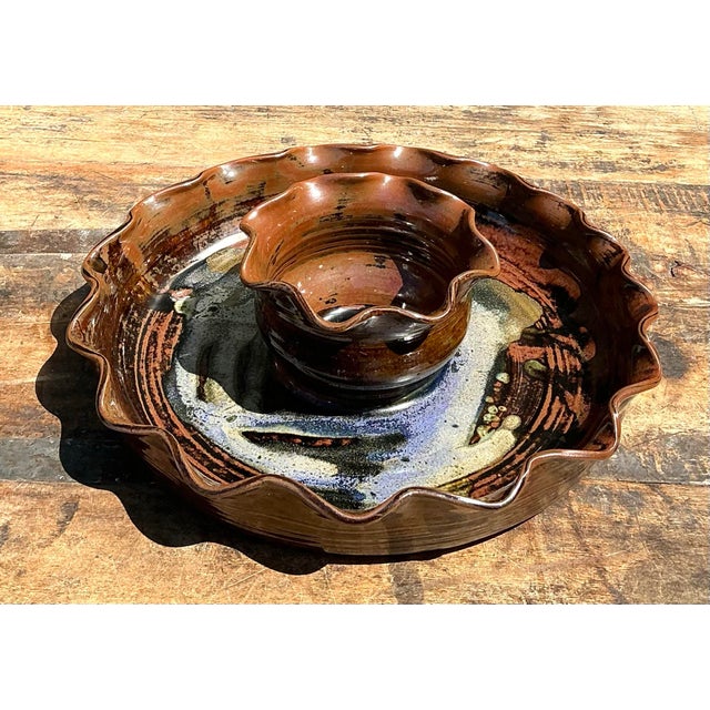 Vintage Original Studio Pottery Appetizer Plate For Sale - Image 11 of 12