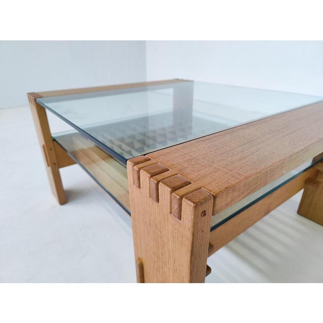 Wood Mid-Century Modern Coffee Table in Wood and Glass attributed to Guiseppe Rivadossi, Italy, 1950s For Sale - Image 7 of 10