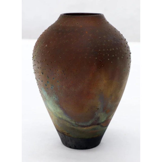 Mid-Century Modern Raku Fired Baluster Shape Mid-Century Modern Porcelain Vase For Sale - Image 3 of 11