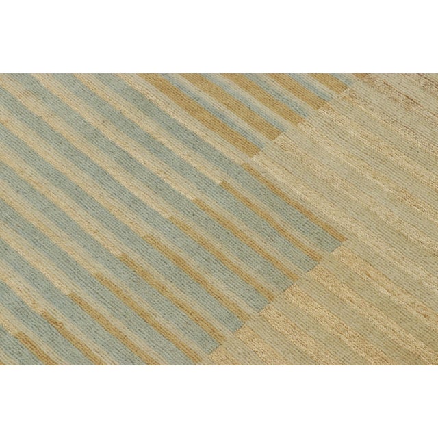 2010s Rug & Kilim’s Modern Art Deco-Inspired Rug in Gold and Blue Geometric Patterns For Sale - Image 5 of 7