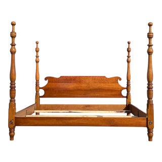 1970s Leopold Stickley Solid Cherry King Bed For Sale