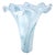 Tall 15.5” Vintage Italian Blown Glass Fazzoletto Lily Vase – Aqua Alabastro Swirl For Sale