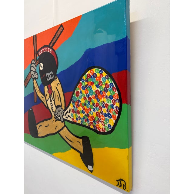 2020s Modern Pop Art Resin Over Acrylic on Canvas Painting - Signed Nb For Sale - Image 5 of 10