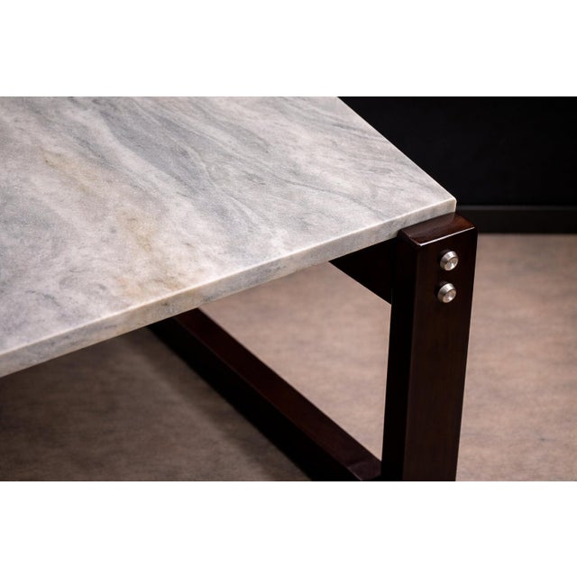 1970s Side Table in Hardwood & Marble, Percival Lafer, 1970s For Sale - Image 5 of 9