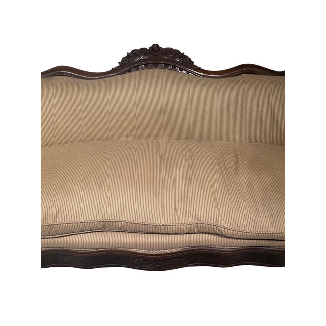 Wood 19th Century Louis Phillippe Style Carved Mahogany Sofa For Sale - Image 7 of 8