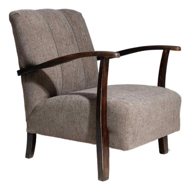 19th Century France Gray Wood Armchair For Sale