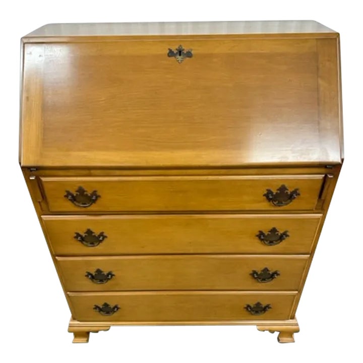 1970s Vintage Beals Drop Front Secretary Desk Sold by Terryville