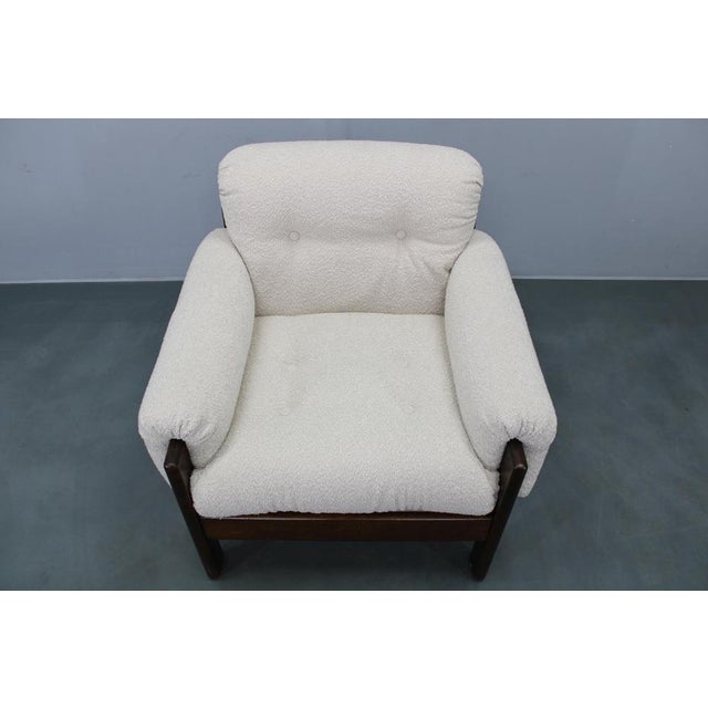 Brown Mid-Century Bouclé Armchair, Czechoslovakia, 1970s For Sale - Image 8 of 17