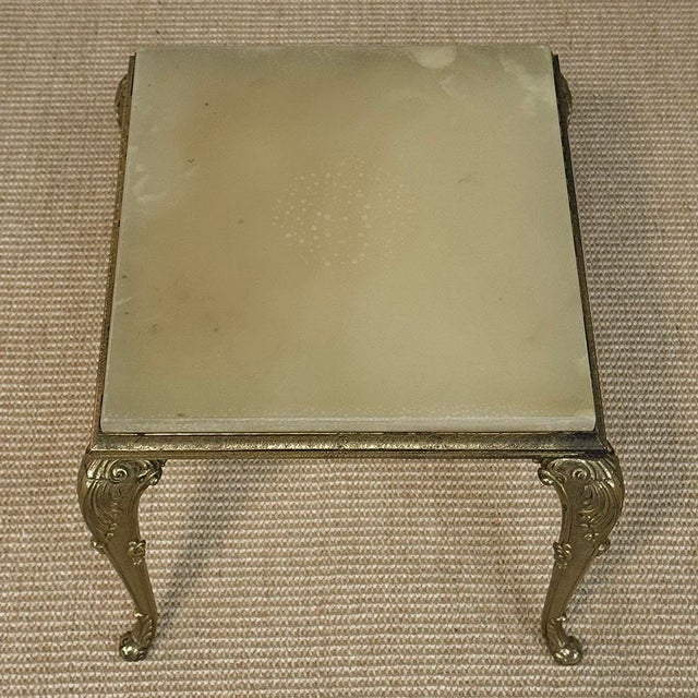 Set of Three Mid-Century French Louis XV Style Brass and Onyx Nesting Tables For Sale - Image 15 of 18
