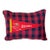 Idaho Ski Vintage Pennant on New Woven Plaid Throw Pillow Red and Black Plaid For Sale