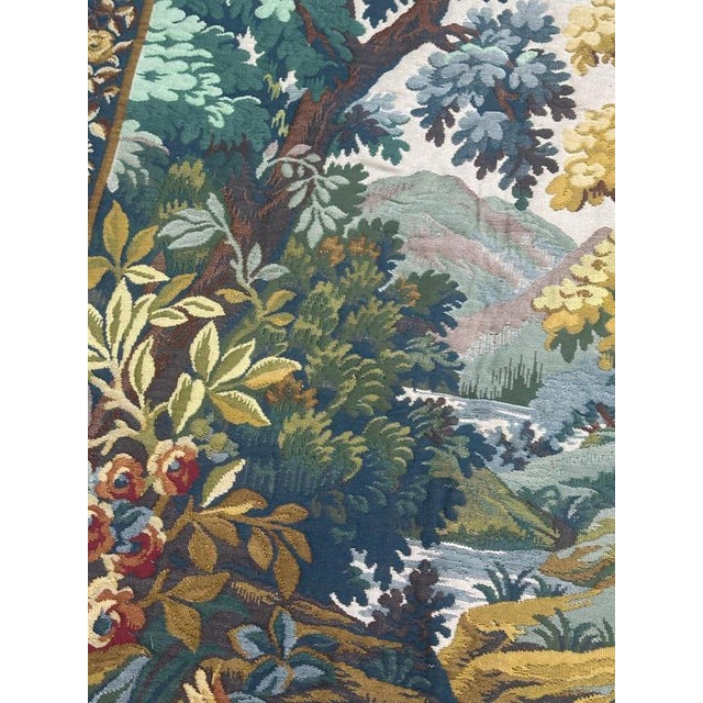 Vintage French Verdure Jacquard Tapestry in the style of Aubusson, 1970s For Sale - Image 14 of 18